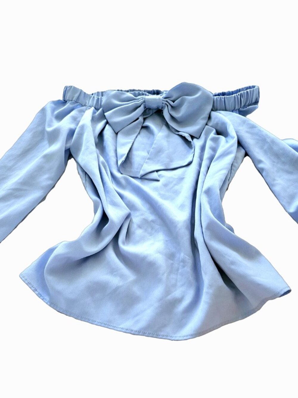Riley & Rae Brand Blue Bow Off Shoulder Top Size XS